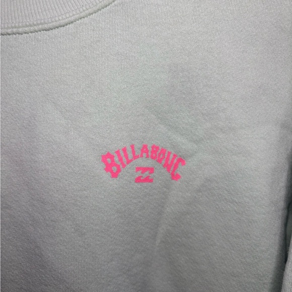 Billabong Women’s oversized Green Crewneck Sweatshirt with Pink Logo - Picture 2 of 5